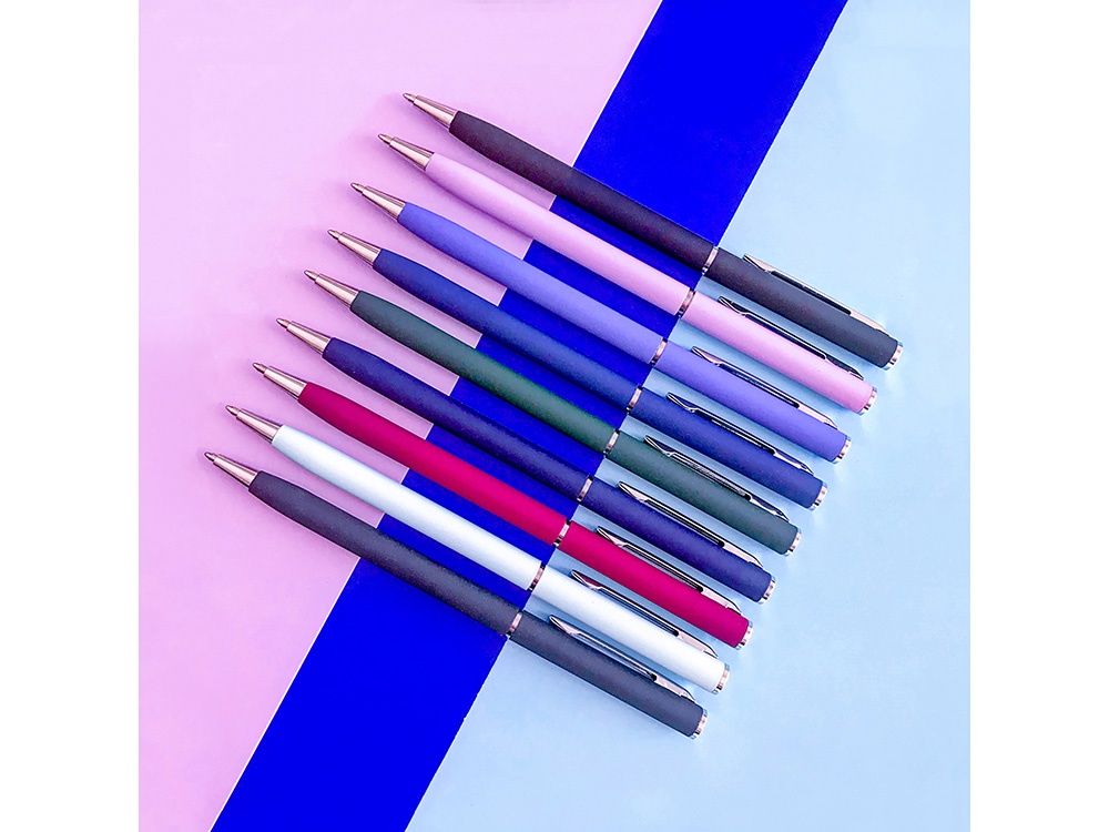 Ручка металлическая шариковая Palermo, софт-тач