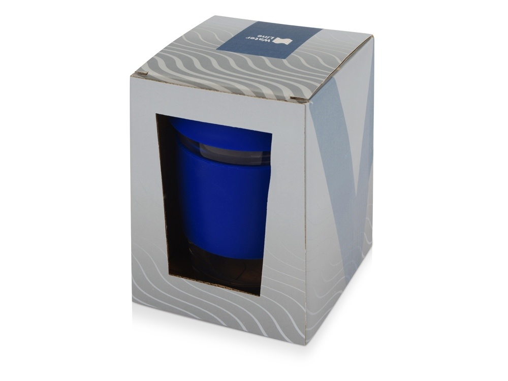 Стеклянный стакан с силиконовой крышкой и манжетой Monday