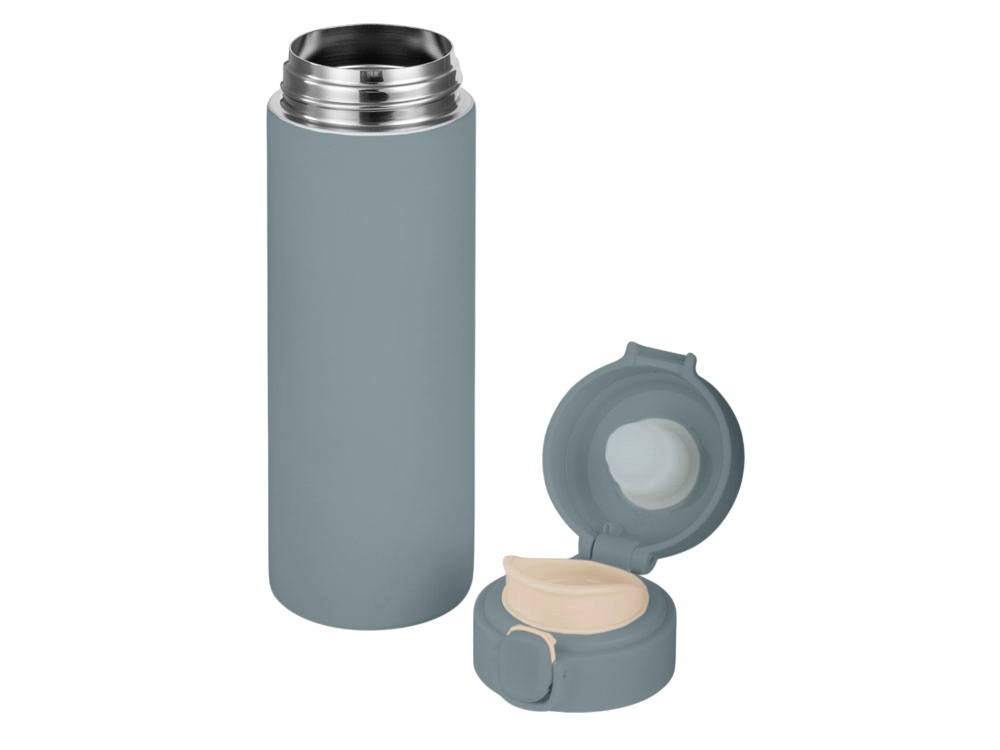 Вакуумная термокружка c кнопкой Guard, soft-touch, 400 мл, тубус