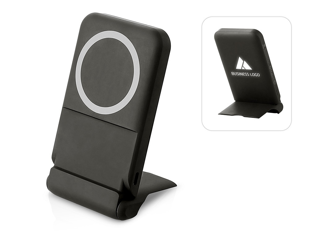 Беспроводной внешний аккумулятор с подсветкой лого и подставкой Magflash, 10000 мАч, 15 Вт