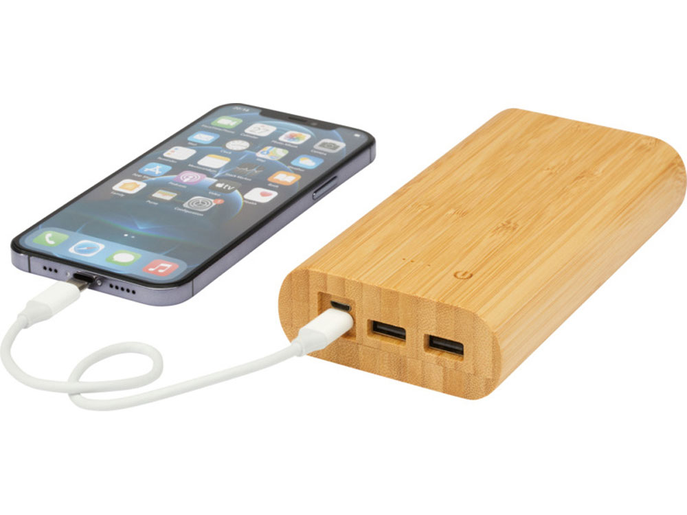 Портативное зарядное устройство Tulda из бамбука, 20000 mAh