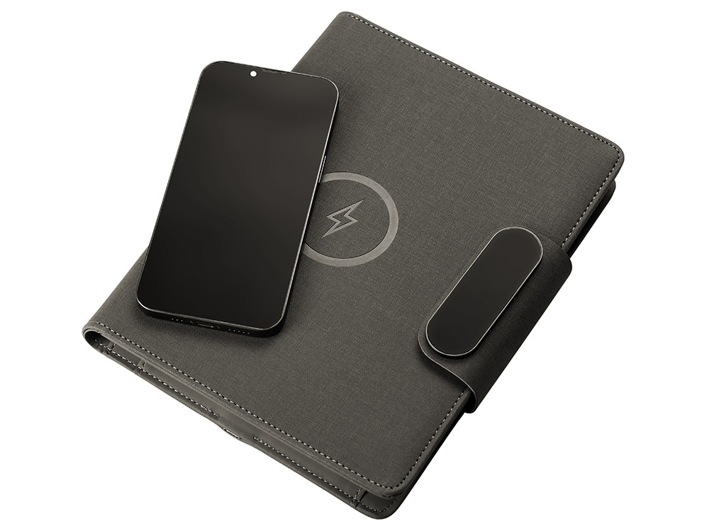 Подарочный набор Twilight: органайзер А5 с беспроводной зарядкой и металлическая шариковая ручка со светящимся логотипом