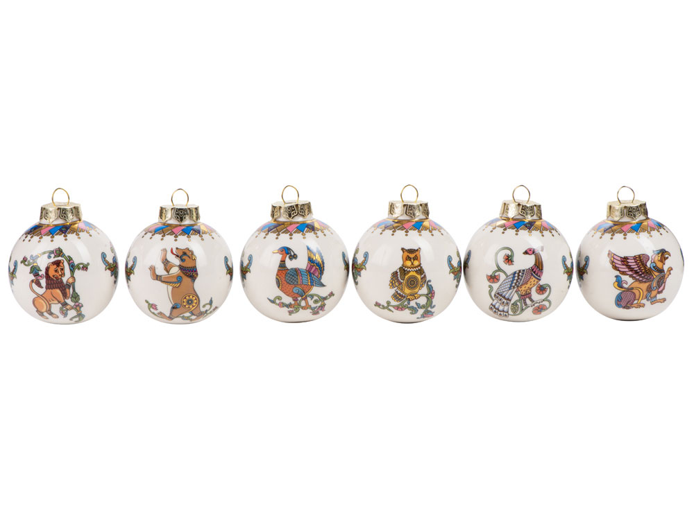 Набор новогодних шаров, 6 шт