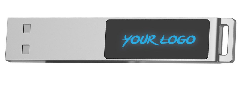 Флешка markBright с зеленой подсветкой