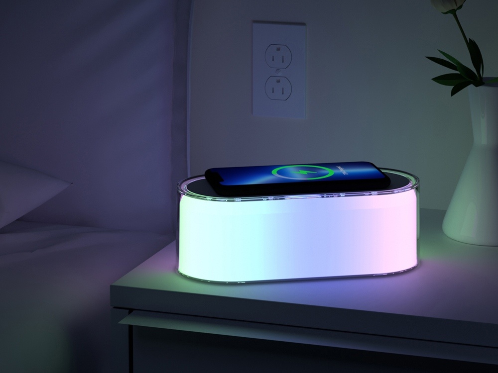 Ночник с беспроводной зарядкой и RGB подсветкой Miracle, 15 Вт