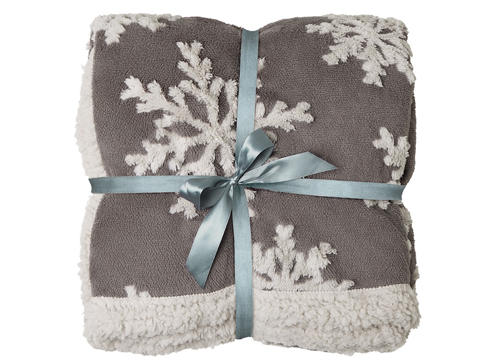 Плед Snowflake новогодний с капюшоном