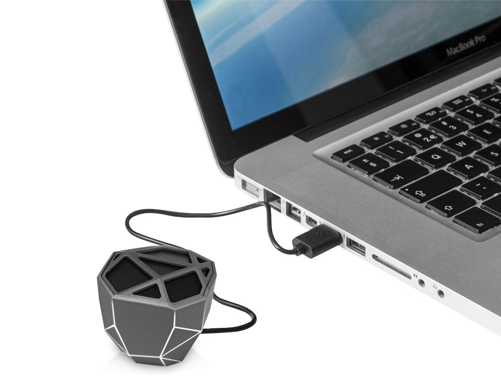 Портативная колонка Geo, белая подсветка